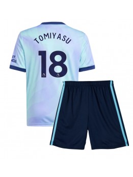 Arsenal Takehiro Tomiyasu #18 Ausweichtrikot für Kinder 2024-25 Kurzarm (+ Kurze Hosen)